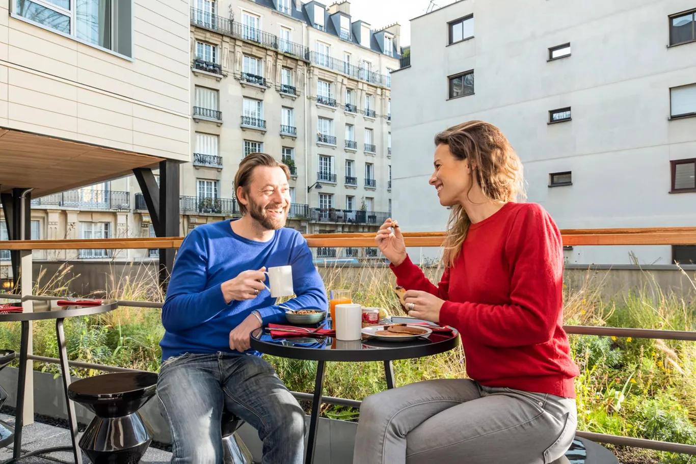 Het terras van het aparthotel