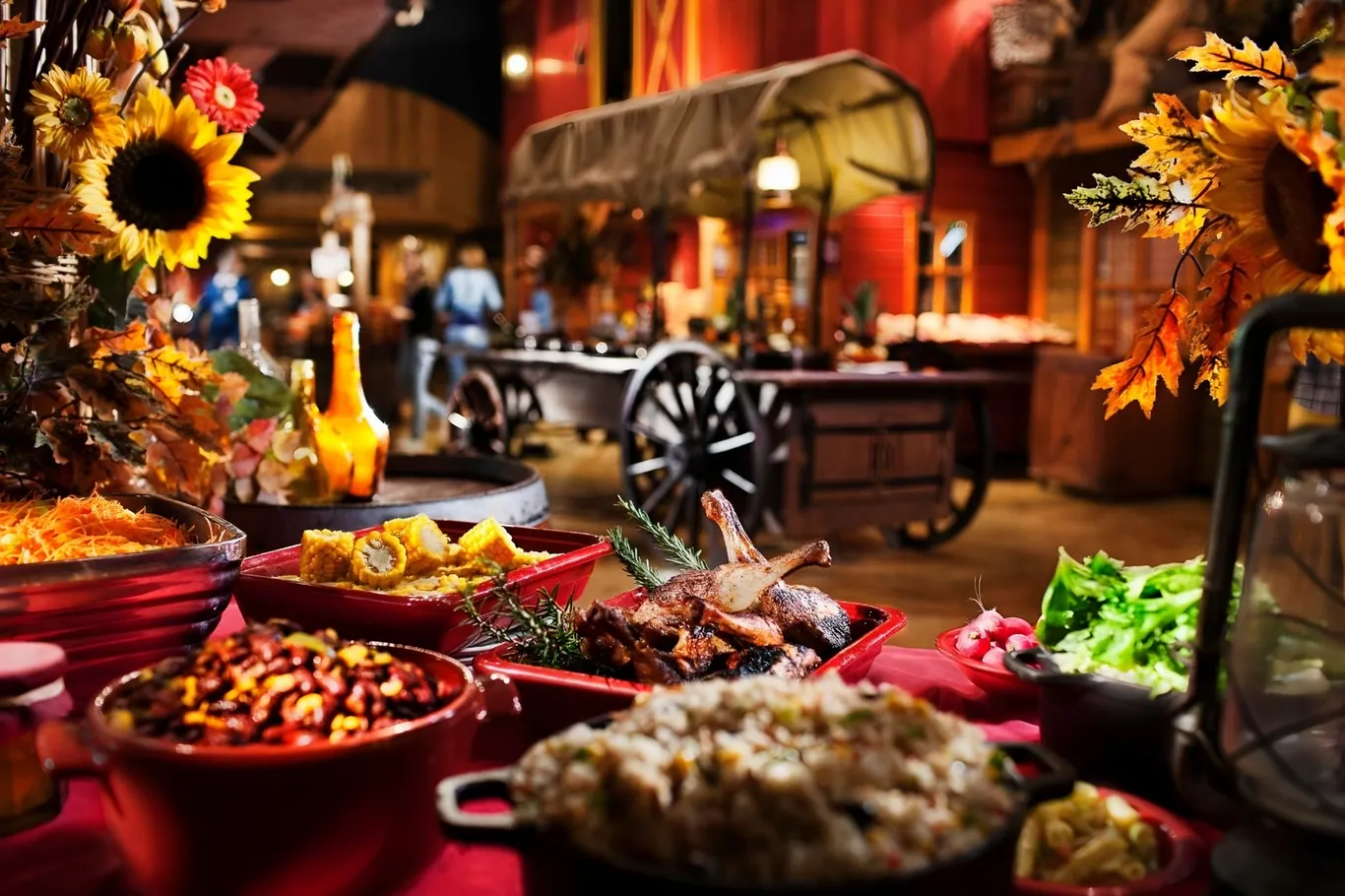 Het buffet van het Chuck Wagon Cafe in Hotel Cheyenne