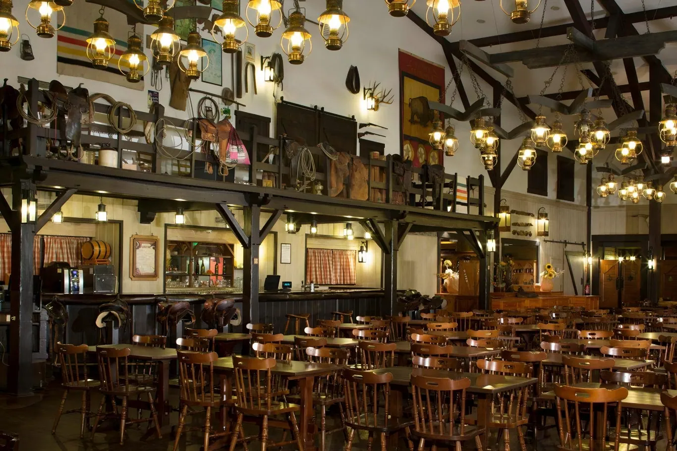 Het Chuck Wagon Cafe van Hotel Cheyenne van binnen
