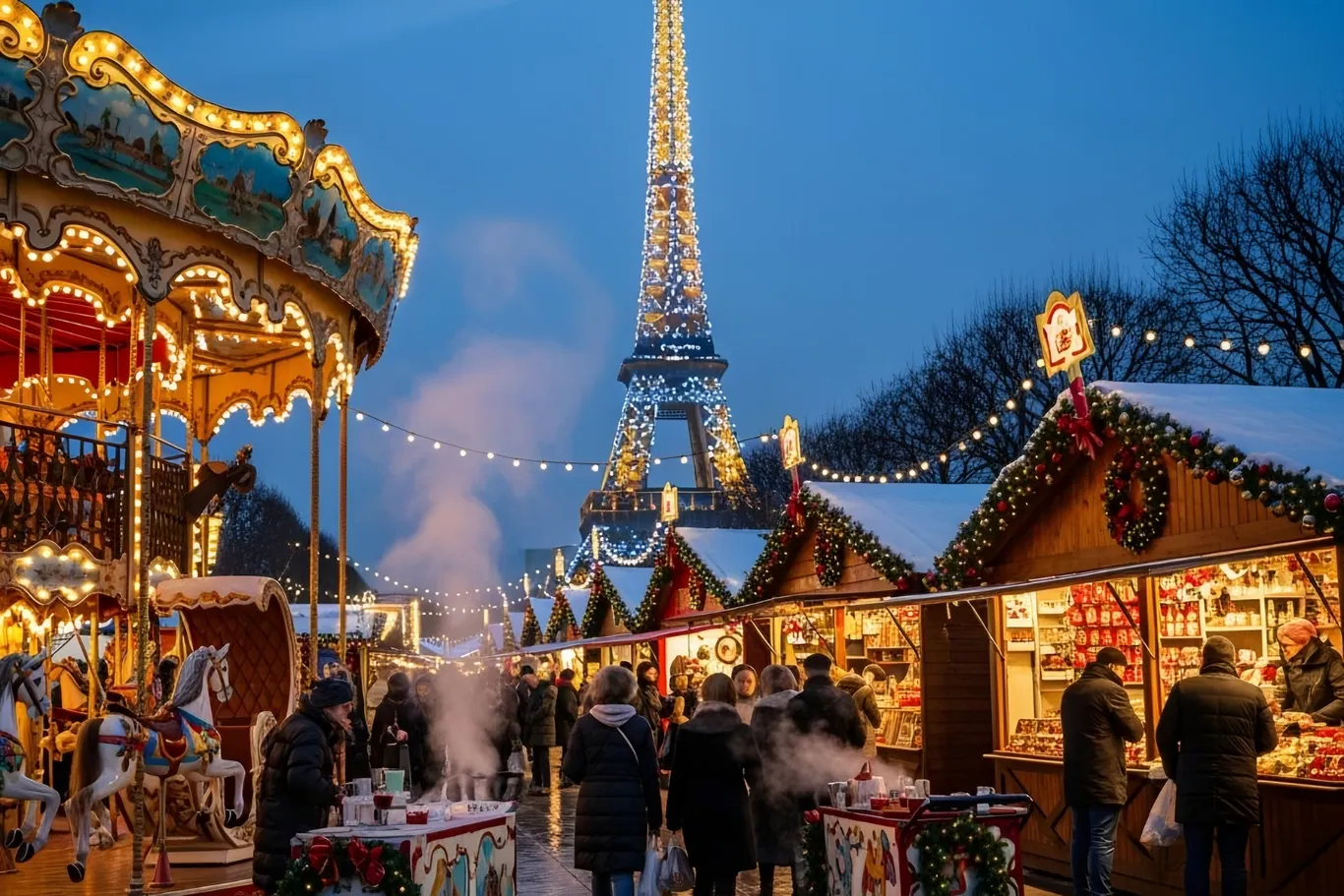 Parijs in december: kerstsfeer, lichtjes en etalages