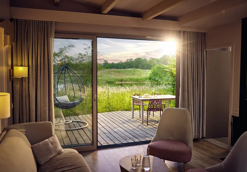 Terras bij een accommodatie