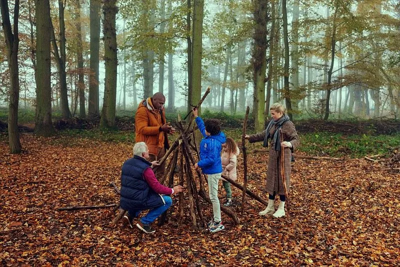 Kampvuur op het park