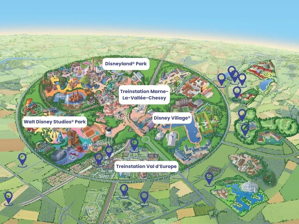 Overzicht van hotels bij Disneyland Parijs