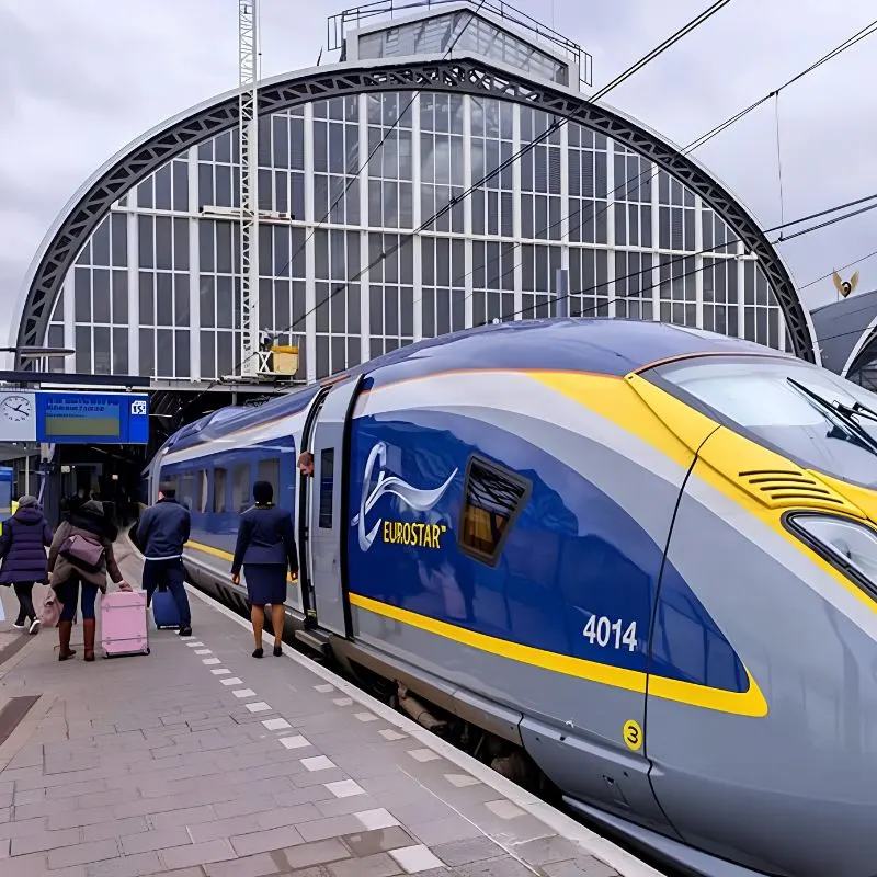Eurostar trein op een Nederlands station