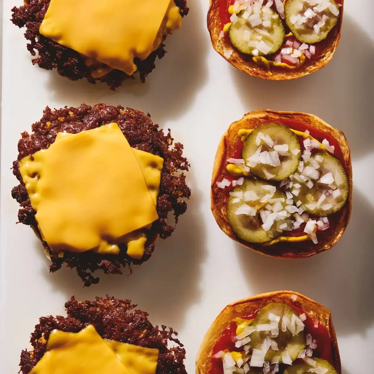 Smashburgers van bovenaf bij Dumbo in Parijs